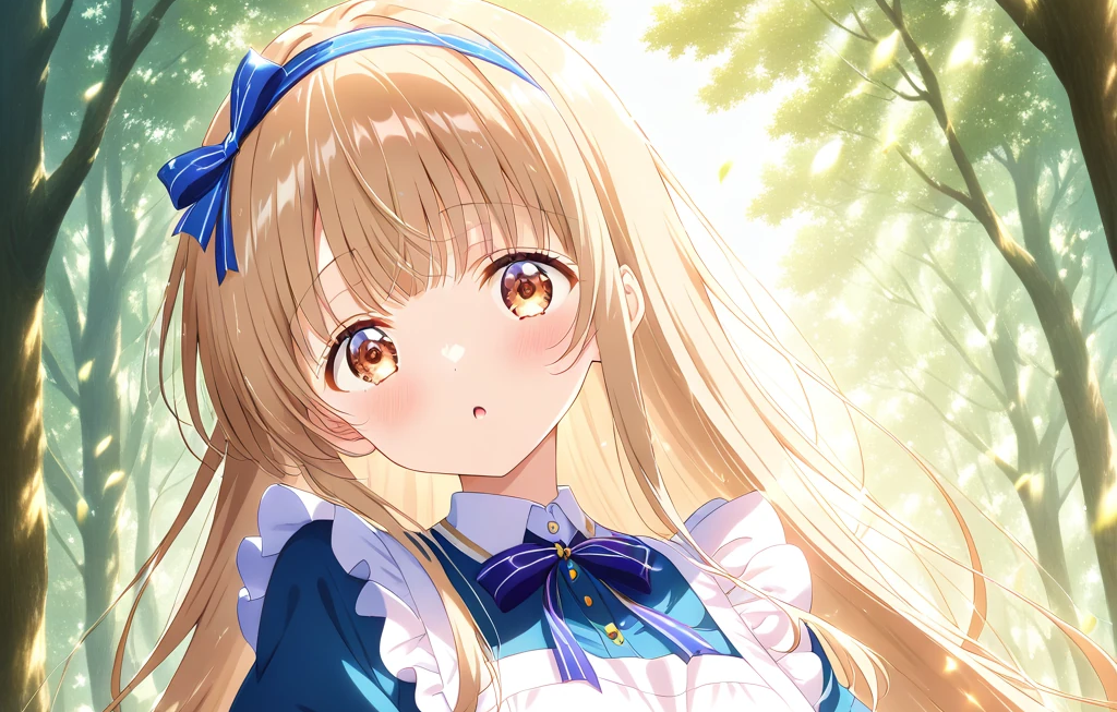 お隣の天使様SS「不思議の国と真昼のアリス」のファンアートイラスト。白いエプロンドレス姿の椎名真昼が、ティーカップを持つ白うさぎを追いかける様子を描いたファンタジーアートのアイキャッチ画像。