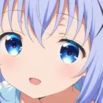 ちうさSS「秋のお泊まり会」のファンアート挿絵。パジャマ姿のチノが、ベッドの上でティッピーを抱え、こちらを見ている様子のアイキャッチ画像。