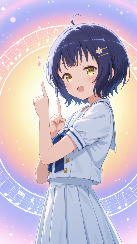 人差し指を立てて微笑むごちうさのマヤのイラスト