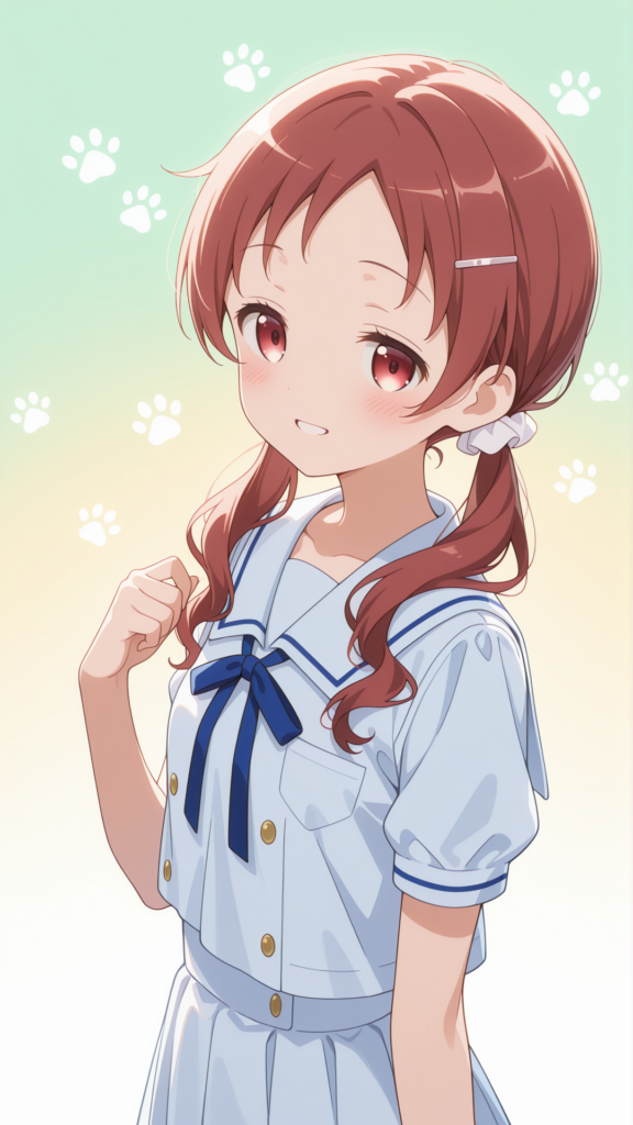 元気にポーズを決めるごちうさのメグのイラスト