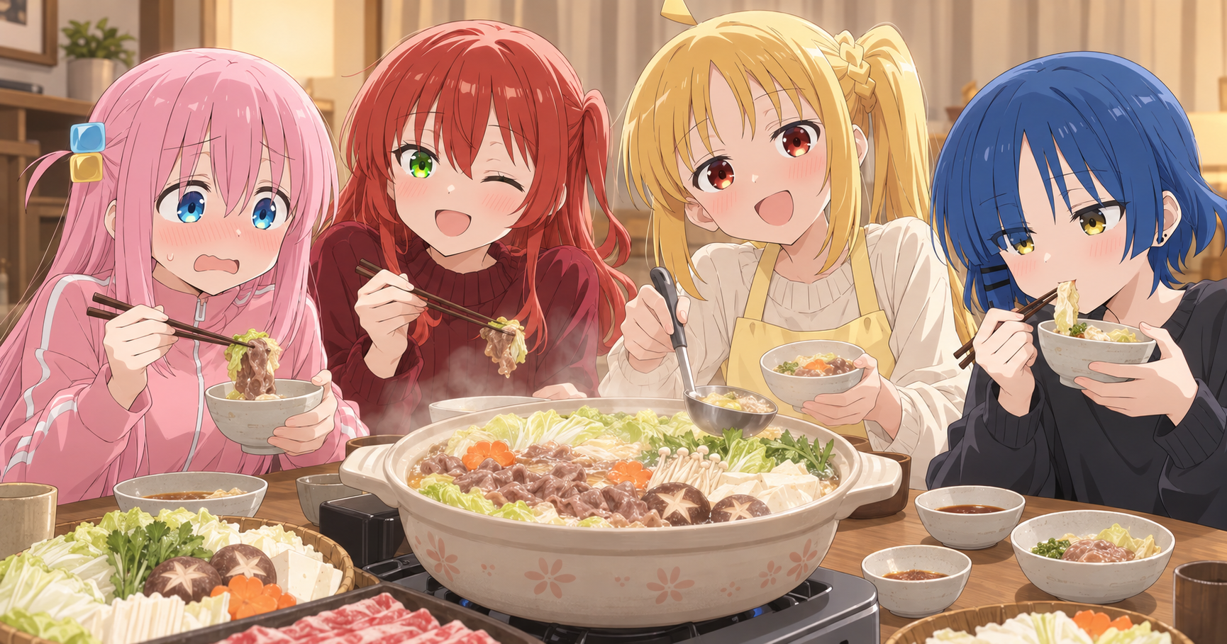 【ぼざろSS】結束鍋の心理戦｜最後の肉と、決められない締め